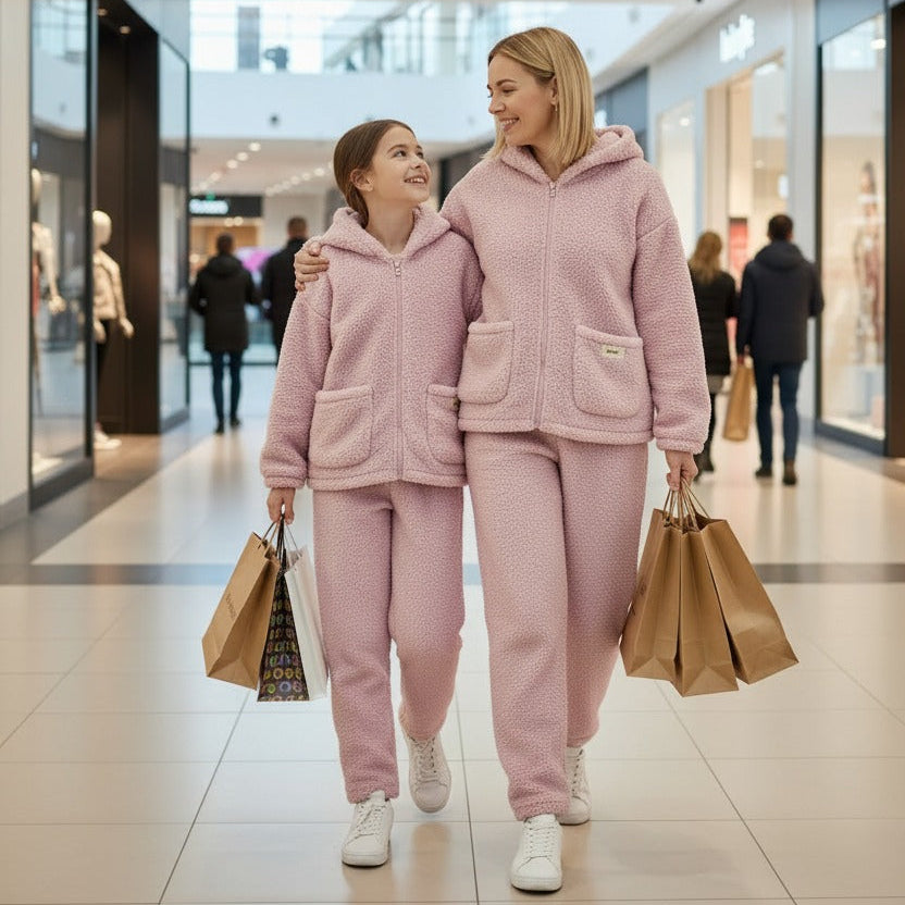 Purple Fleece Hoodie Set