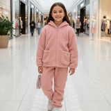 Pink Fleece Hoodie Set