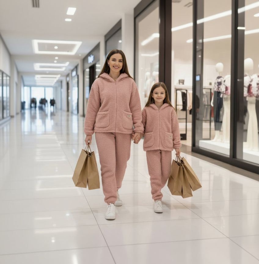 Pink Fleece Hoodie Set