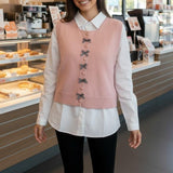 Pink chemise & pullover vest