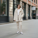 White cozy fur jacket