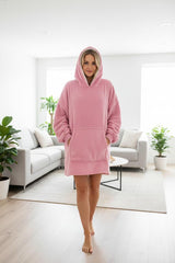 Pink hooded blanket