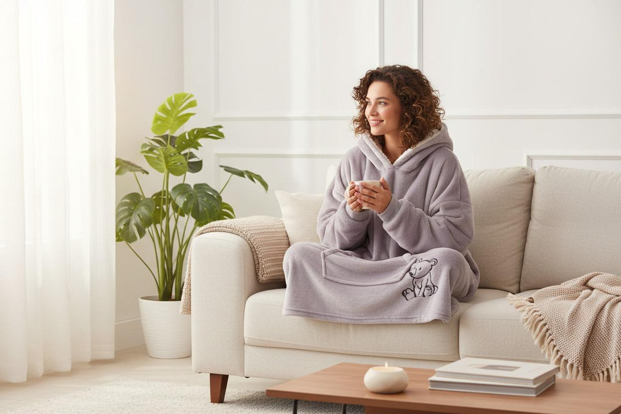 Light Purple Hooded Blanket