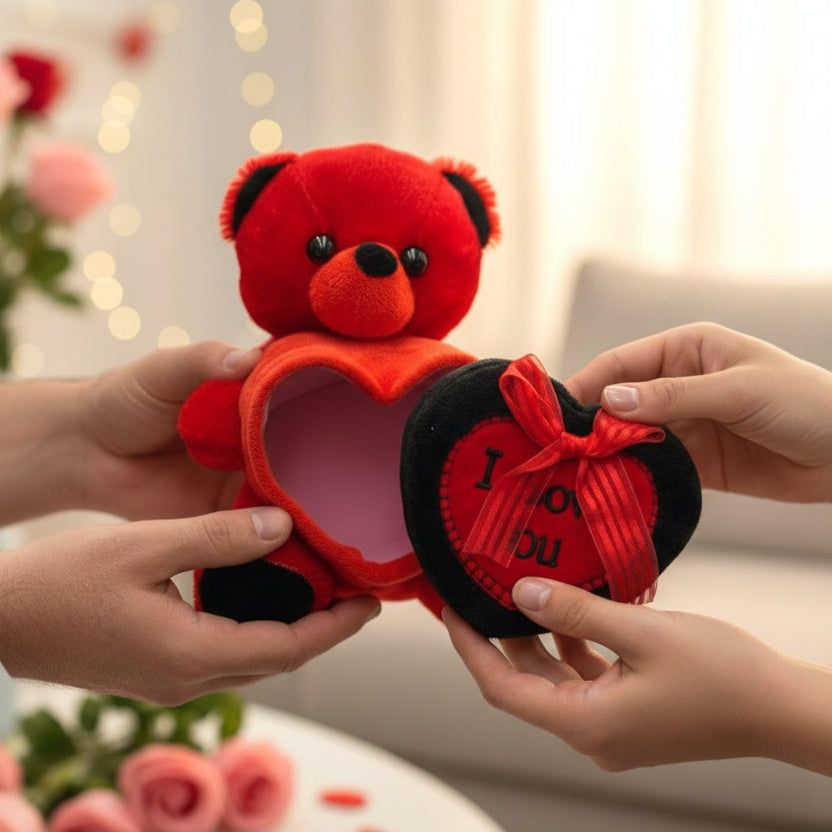Bear With Heart Box