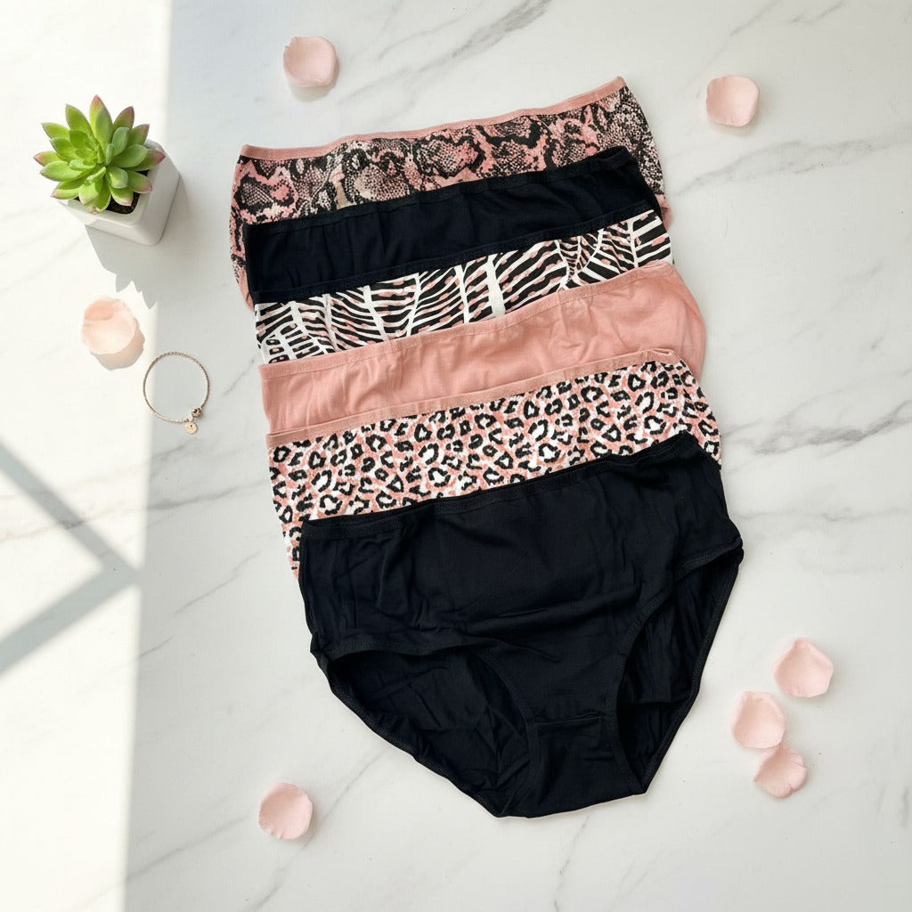 Big Size Black & Pink Underwear Set
