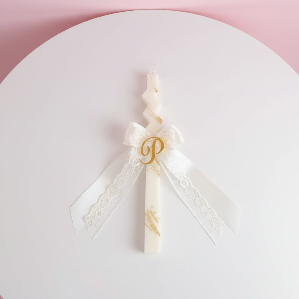 Custom Lace Zigzag Candle