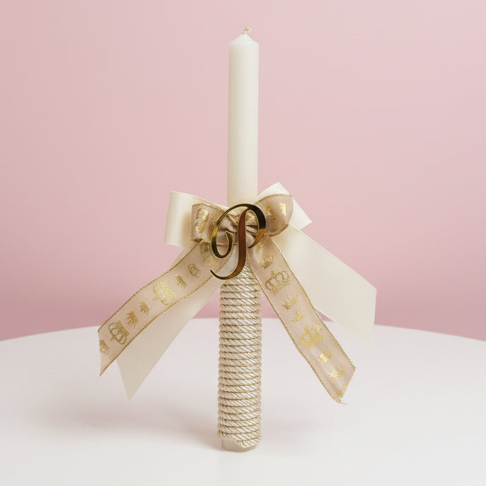 Crown Custom Letter Candle