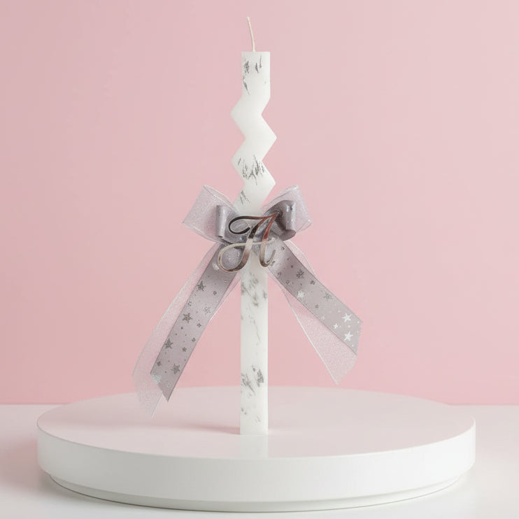 Custom Letter Zigzag Candle