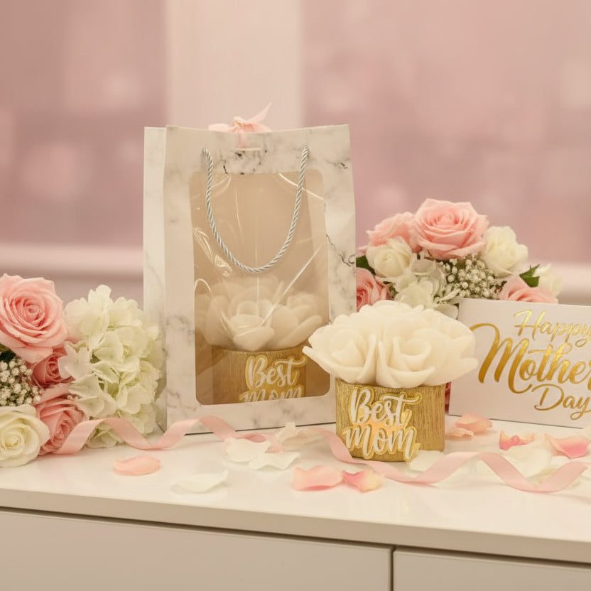 White Best Mom Candle