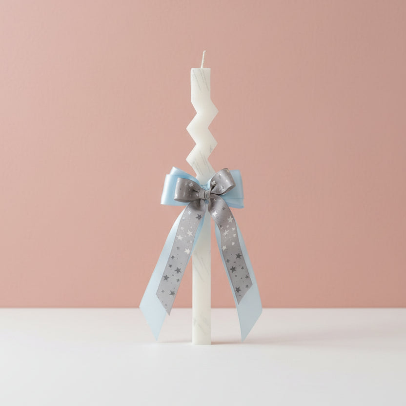 ZigZag Stars Bow Candle