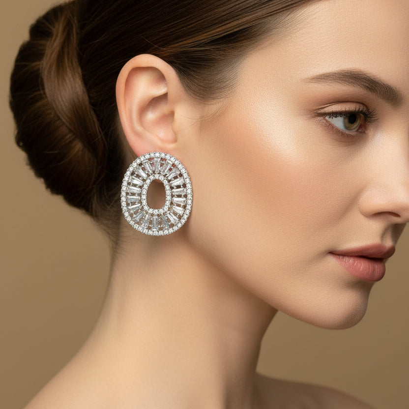 Oval Statement Earrings