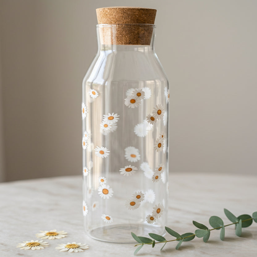 Daisy Glass Bottle