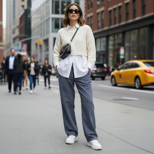 Blue Linen Pants