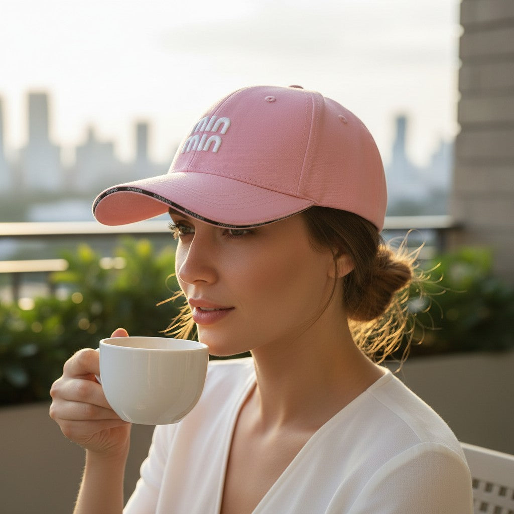 White on Pink Minimal Cap