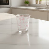 Clear Bow Design Glass Cup