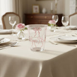 Clear Bow Design Glass Cup