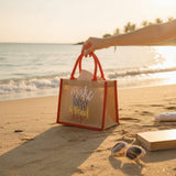 Red Jute Beach Tote