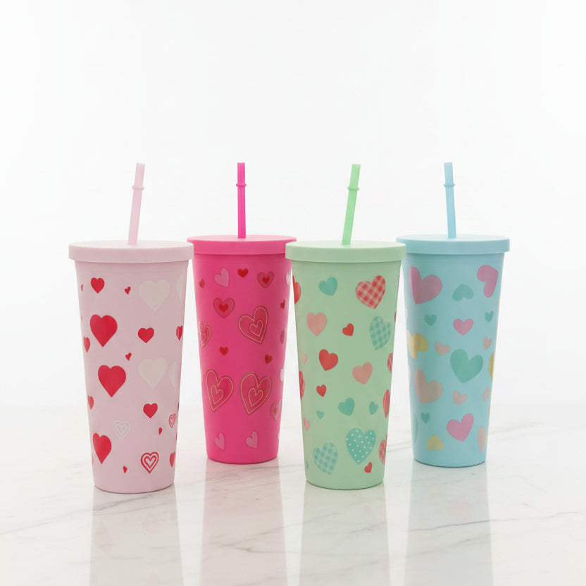 Heart Straw Tumbler