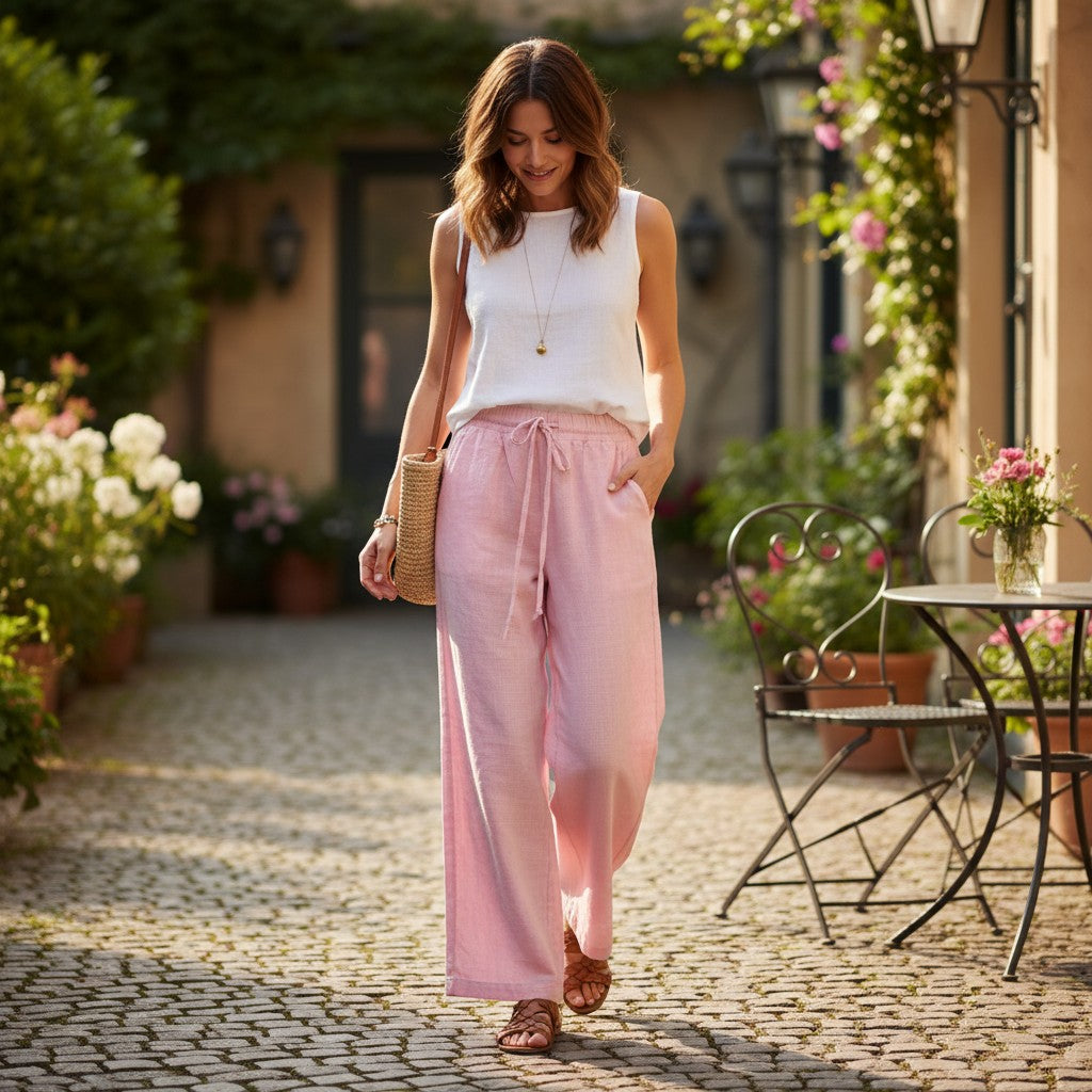 Pink Linen Pants