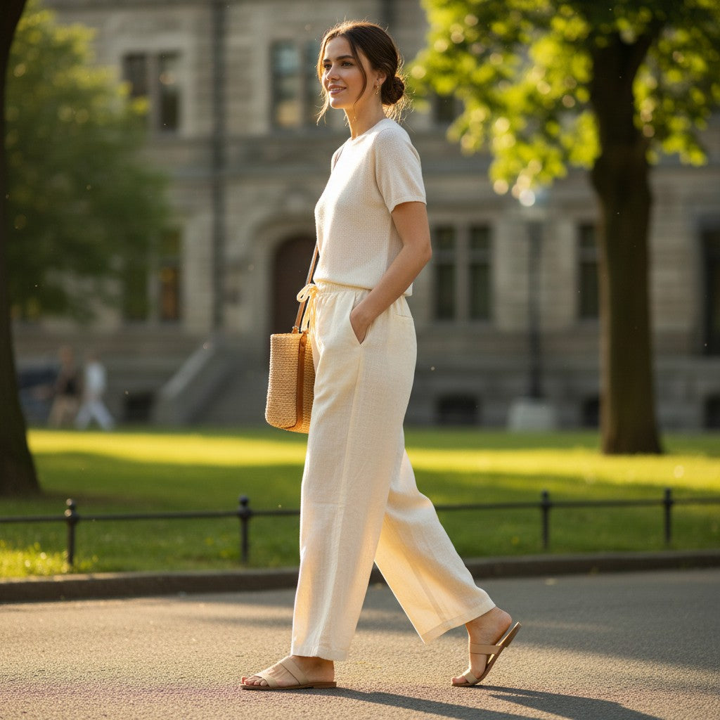 Beige Linen Pants