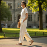Beige Linen Pants