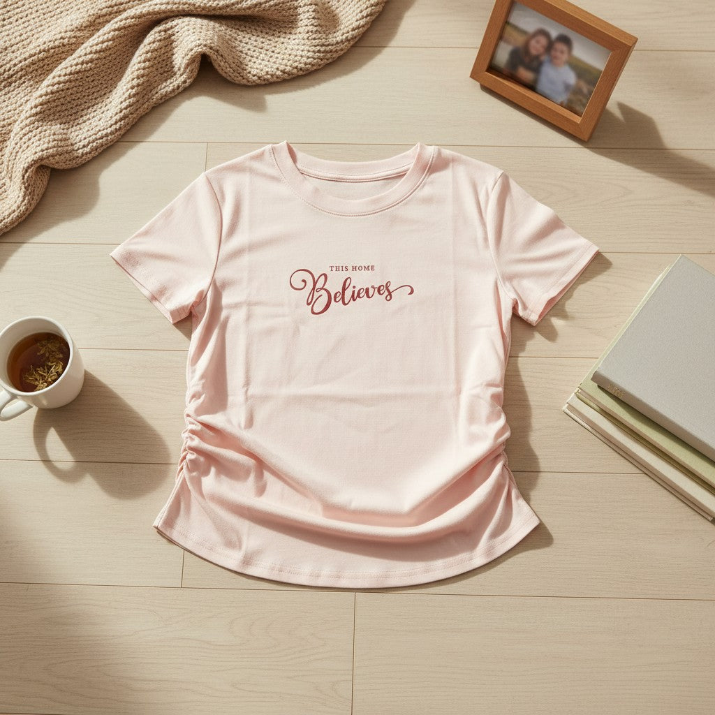 Women's Ruched Graphic Tshirt