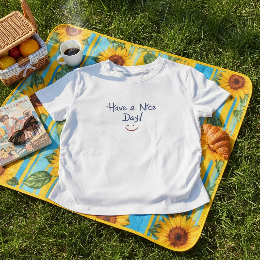 Have a Nice Day Ruched Tshirt