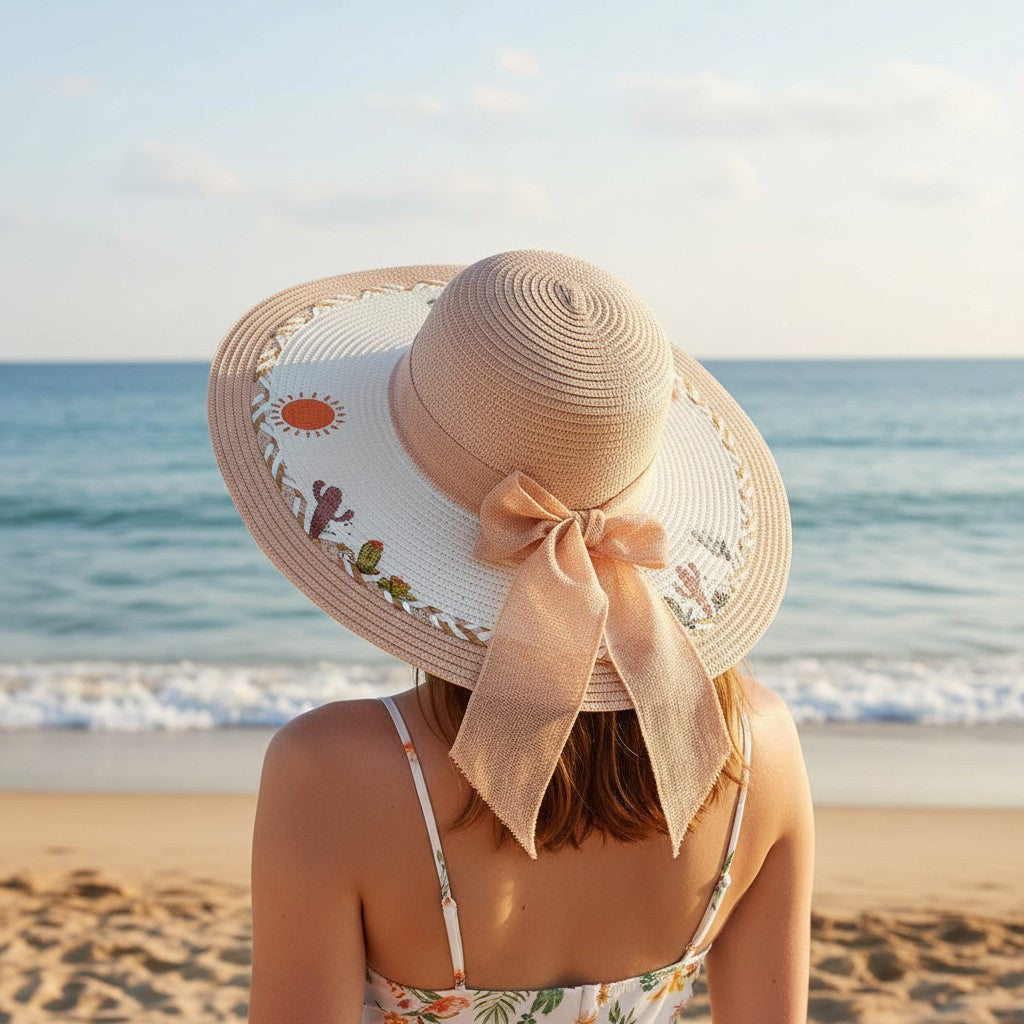 Cactus Straw Beach Bag Set