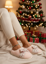 Pink bow slippers