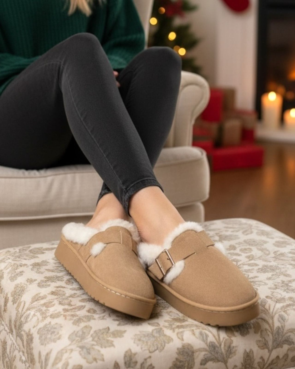 Beige Cozy Slippers
