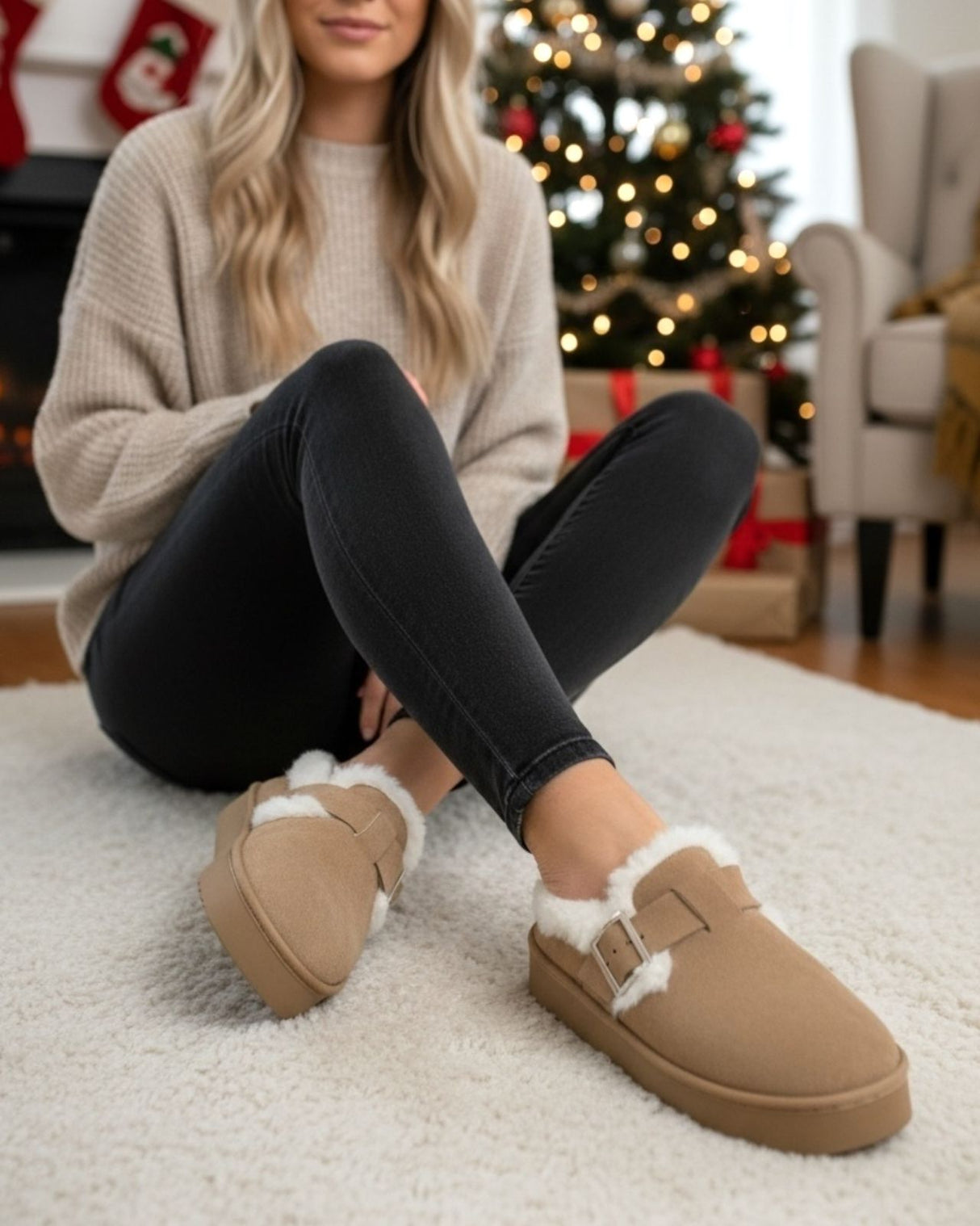 Beige Cozy Slippers