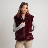 Red Fur Vest With Cap