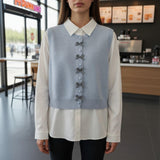 Blue chemise & pullover vest