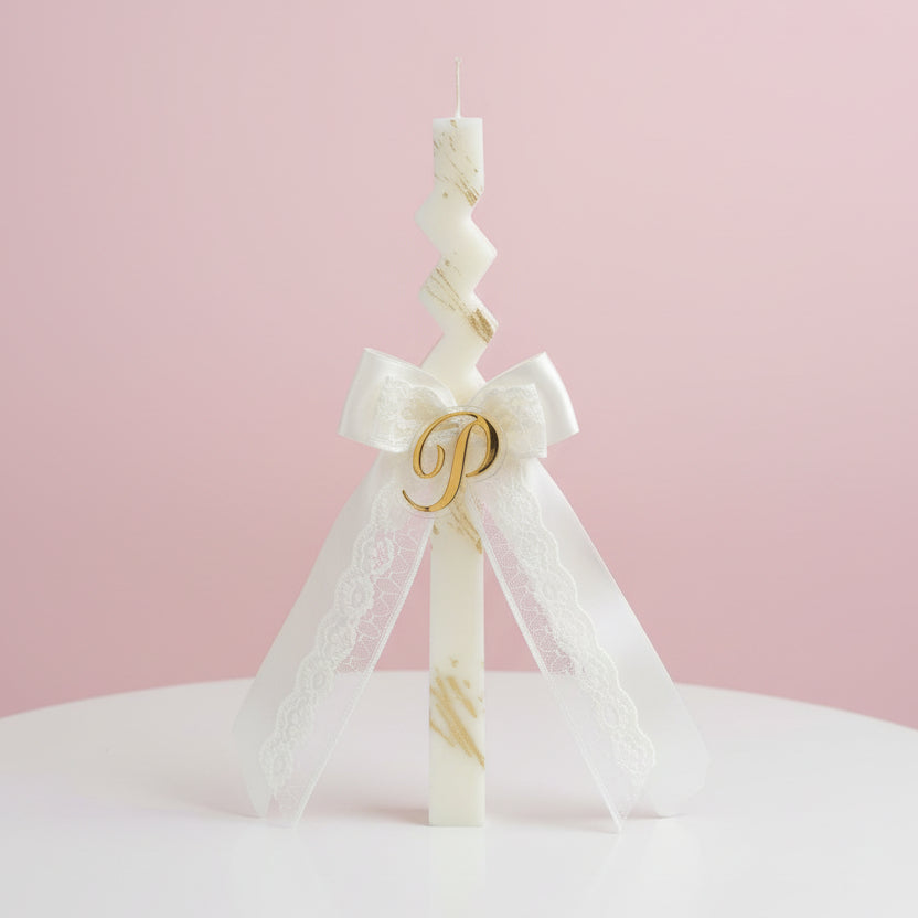 Custom Lace Zigzag Candle