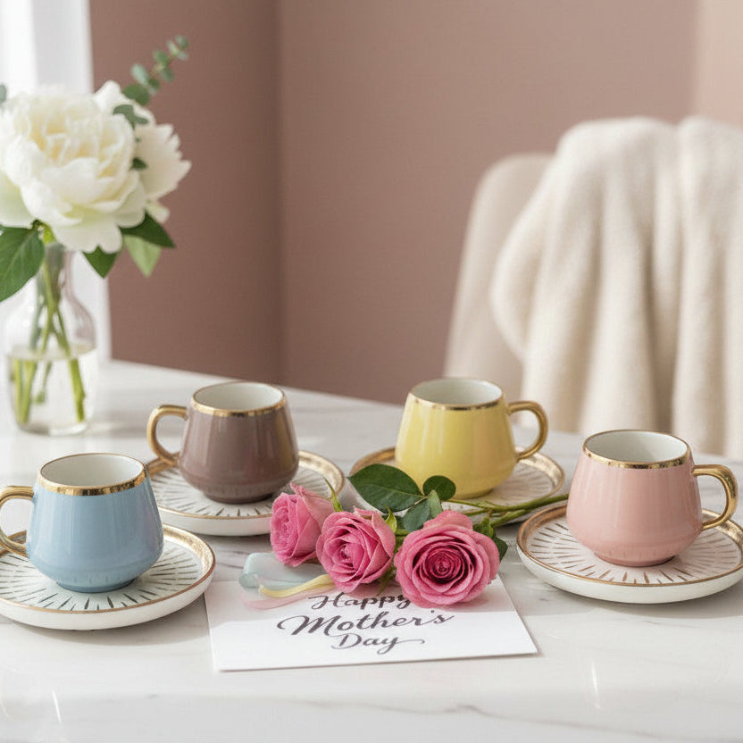 Pastel Coffee Cups Set