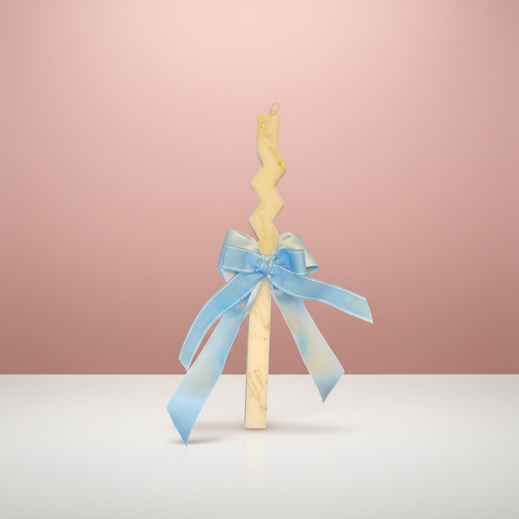 Silver Zigzag Candle