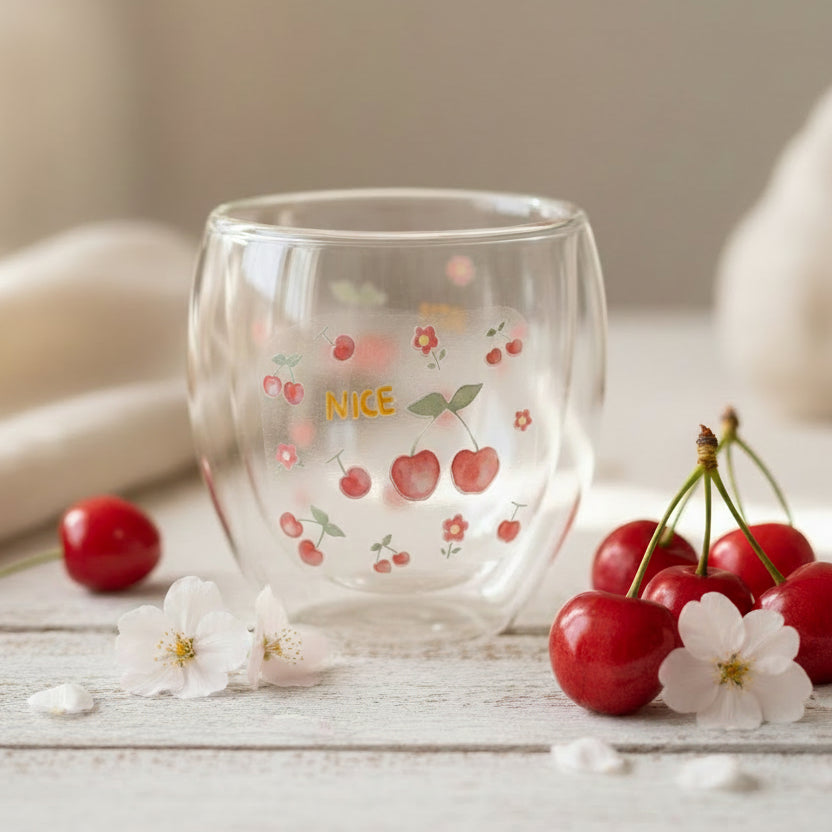 Cherry Glass Cup