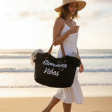 Black Summer Vibes Beach Bag