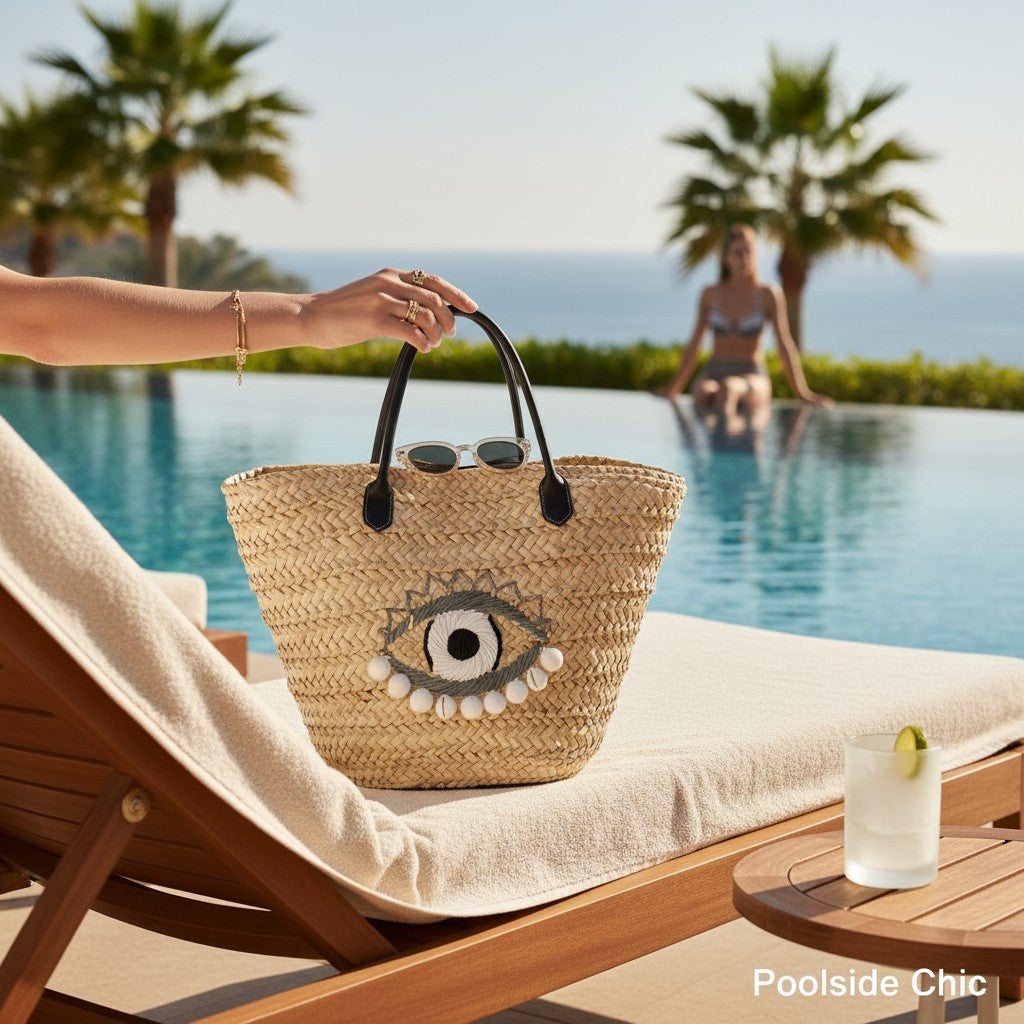 Black Eye Straw Bag
