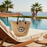 Black Eye Straw Bag