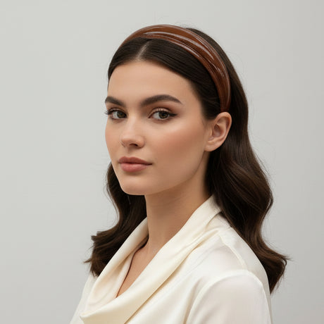 woman wearing brown headband
