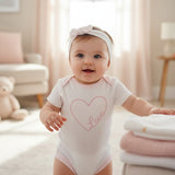 Love Heart Bodysuit, Jogger & Bow Set