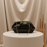 Metallic Pleated Clutch Bag