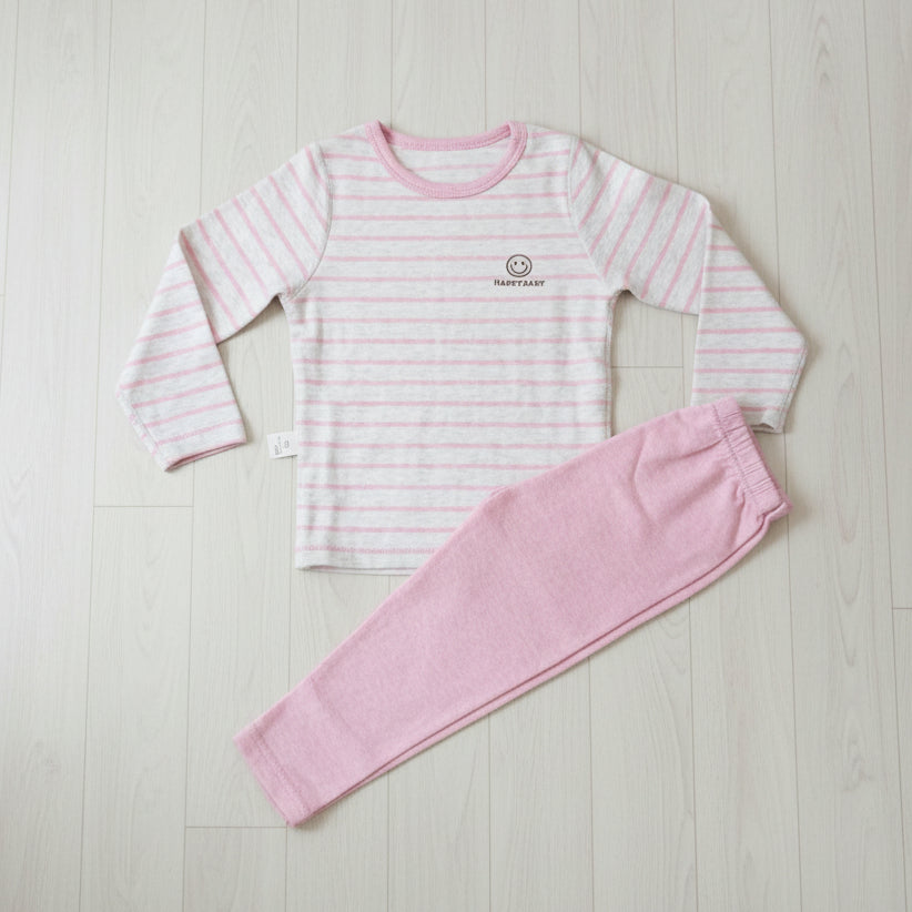 Pink Stripe Smiley Kids PJ