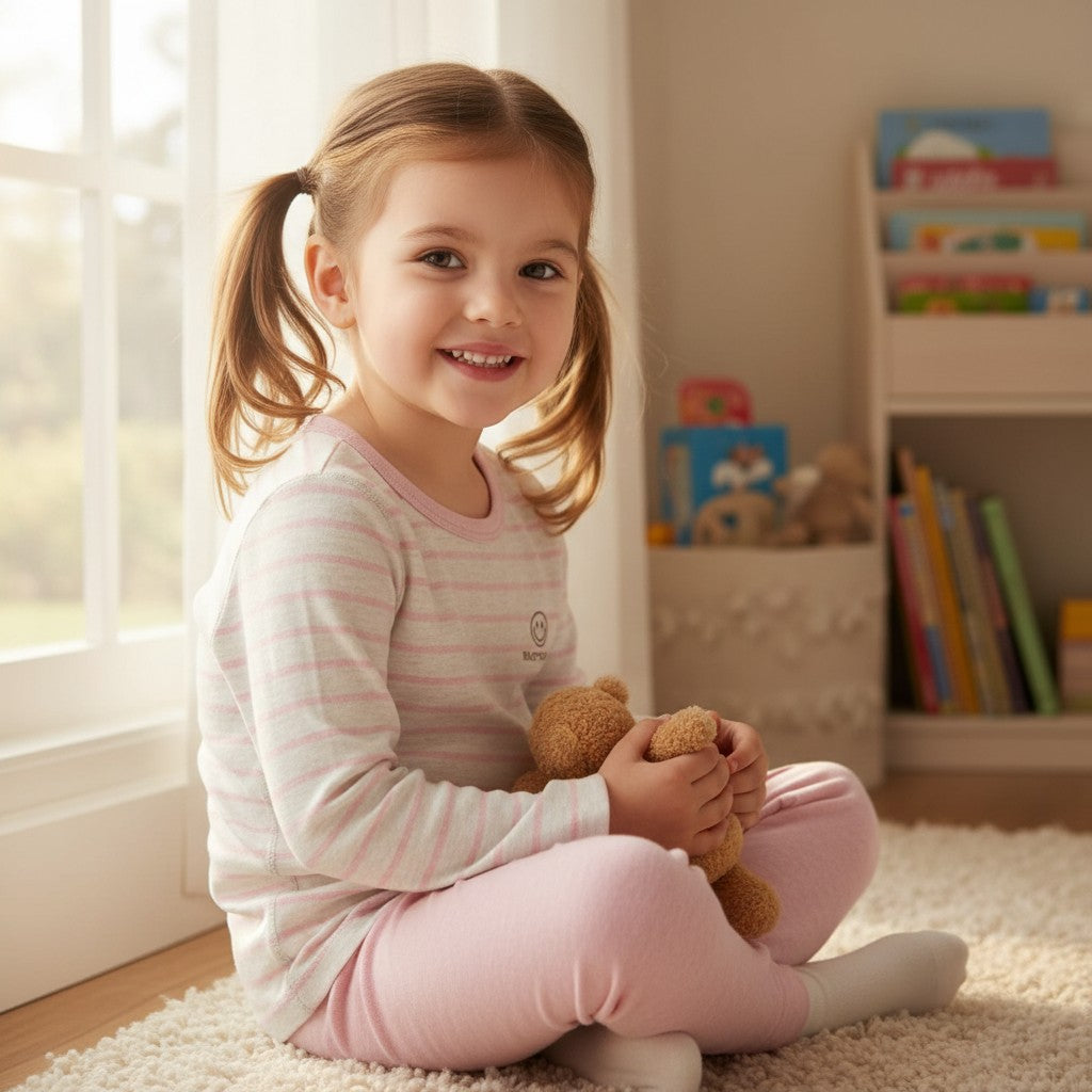 Pink Stripe Smiley Kids PJ