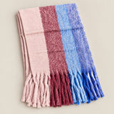 Cream Rust Stripe Blanket Scarf