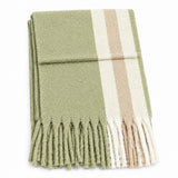 Olive Green Stripe Blanket Scarf