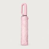 Pink Compact Umbrella With Hook Handle