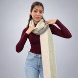 Charcoal Taupe Stripe Blanket Scarf