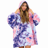 Tie Dye Pink Hooded Blanket